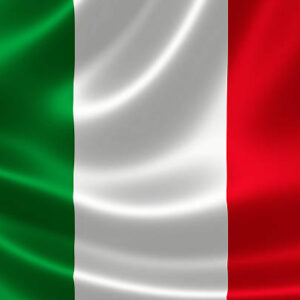 3d rendition of italy's national flag on silky fabric.